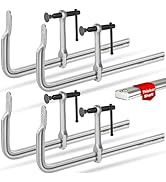 SHALL 12 In Heavy-duty Bar Clamps, 4-Pack Drop Forged Steel Welding F Clamps, All-Steel Thick Rai...