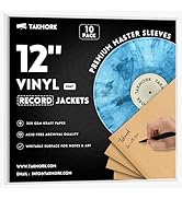 TAKMORK 12-Inch Blank LP Vinyl Record Jackets, 350gsm Heavyweight Kraft Cardstock Album Covers wi...