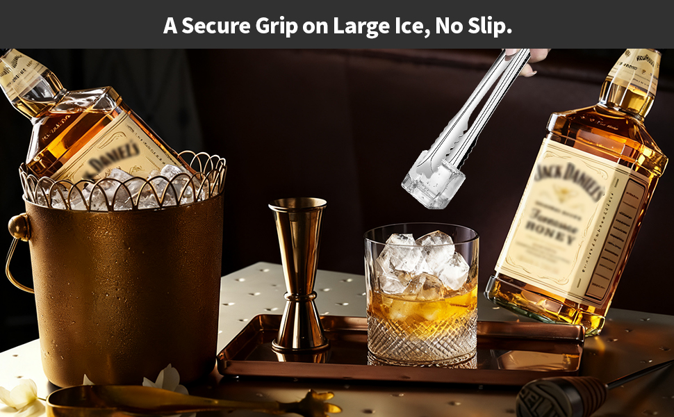 Ice Tongs for Jumbo Ice Balls,Ice Tongs for King Cubes,Stainless Steel Ice Tongs,Cocktail Ice Tongs