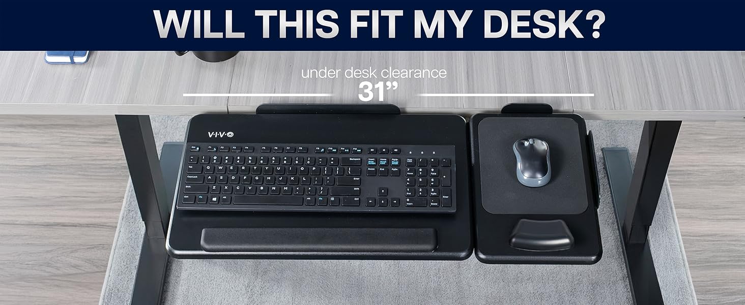 Under desk keyboard tray slide out Keyboard tray pull out Keyboard desk attachment wrist rest
