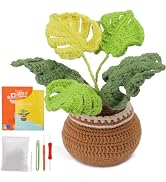 kgxulr Crochet Kit for Beginners,Monstera Leaves Crochet Kit Beginner Crochet Starter Kit for Com...