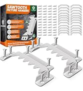 [Premium] 25 Pack 70mm Sawtooth Picture Hangers with 0.6” Screws, Heavy-Duty Steel,300LBS Load-Be...