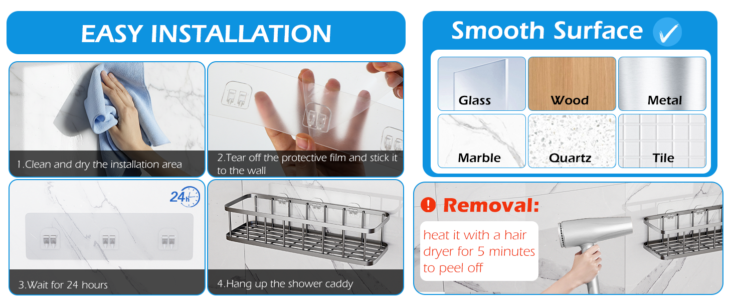 shower shelf adhesive replacement