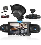 4 Channel 360° Dash Cam Front and Rear Inside Left Right,3 Inch 1080P Dash Camera for Cars Car Ca...