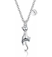 AILAAILA Kitty Cat Necklace for Girls | Heart Initial Letter Necklace | Stainless Steel Pendant J...