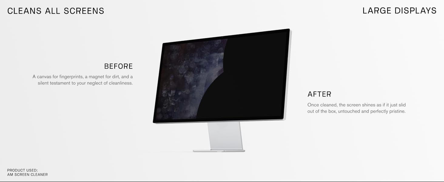 display cleaner comparison before after