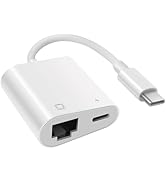 YAODHAOD USB C to Ethernet Adapter with Charging, 2 in 1 Type-C to RJ45 Ethernet Adapter,Supports...