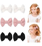 Choicbaby 6 PCS Baby Hair Clips 3” Fabric Girl Hair Bows Baby Barrettes Accessories with Alligato...