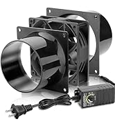 WDERAIR 120mm x 38mm 4 Inch Duct Booster Air Circulation Exhaust Fan with Speed Controller for DI...
