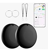 Bluetooth Tracker for Android (2Pack, Black), Works with Google Find My Device App, IP67 Waterpro...