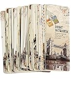30 Piece Set Vintage European Scenes Retro Old Travel Postcard Bookmarks,Note Pads,Memo Pads Book...