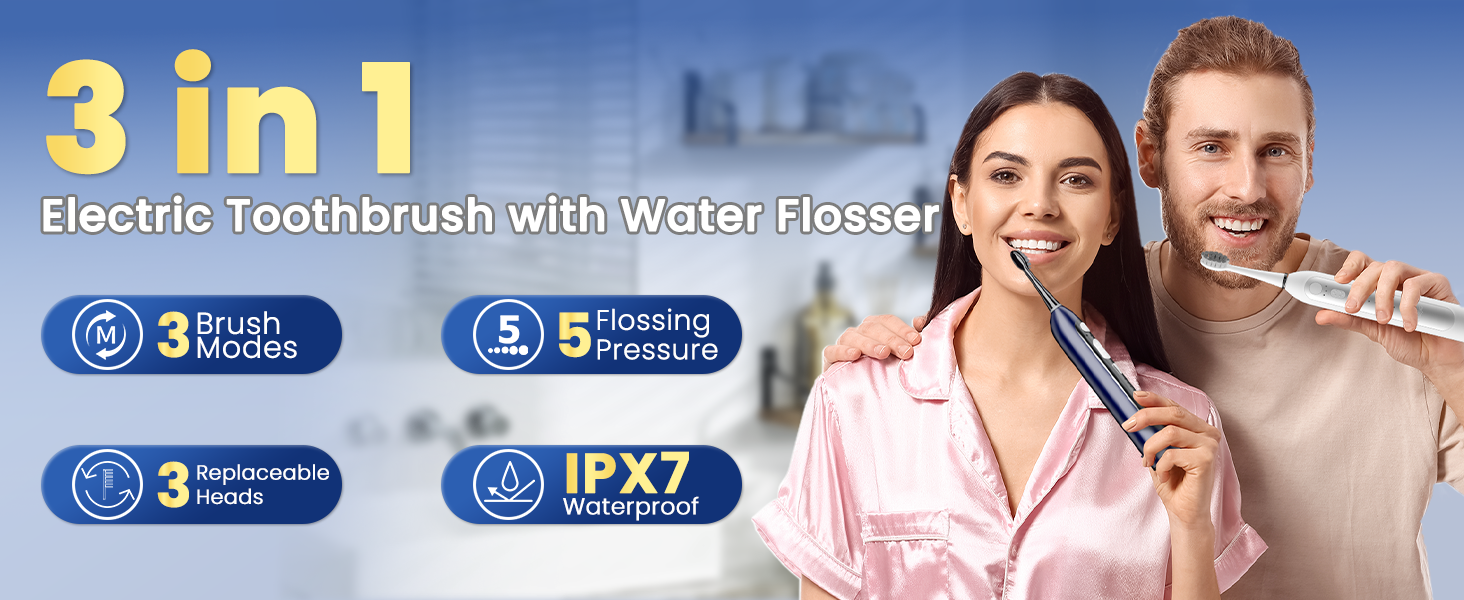 toothbrush flosser combo in one