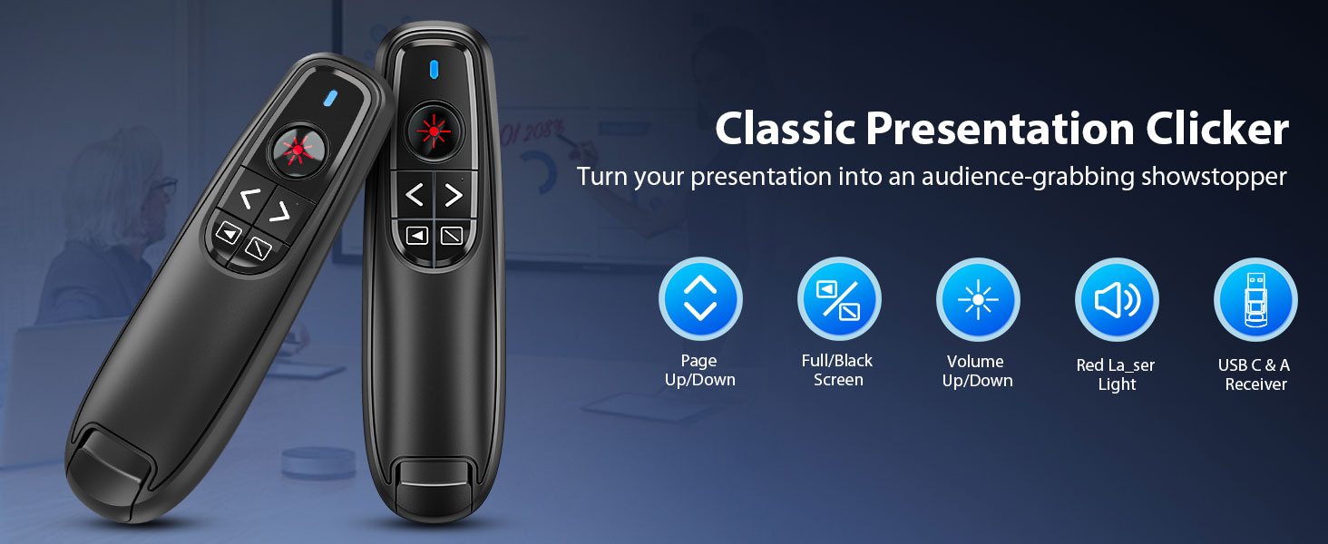 presentation clicker with laser pointer
