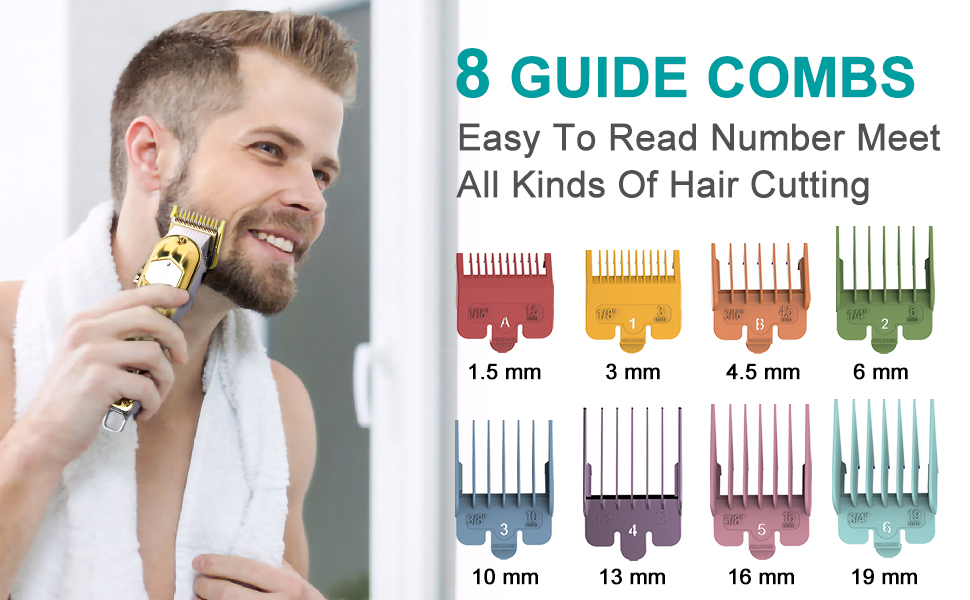 8 pieces of colored guide combs