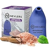 Nevlers Himalayan Salt Inhaler w/ 6 Oz Coarse Organic Himalayan Pink Salt |Cobalt Blue Ceramic Po...