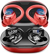Hupoaf Wireless Earbuds Sport, New Bluetooth 5.4 Headphones with Earhooks, 50H Stereo Deep Bass O...