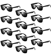 NEBURORA Black Sunglasses Bulk Retro Black Shades Party Sunglasses for Adult Men Women Summer Bea...