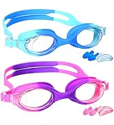 EWPJDK Kids Swim Goggles - 2 Pack Swimming Goggles Anti Fog No Leaking For Kids Age 5-13