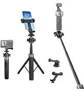 XIXAN Extendable Selfie Stick Tripod Stand with Ball Head, Action Camera Mount &amp; Phone Clamp for ...