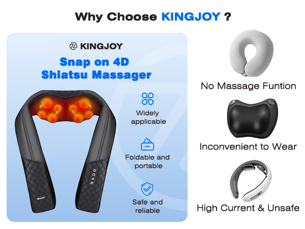 neck and shoulder massager with heat shiatsu neck and back massager shoulder massager