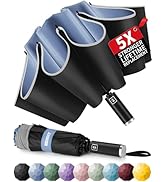Seniny Inverted Travel Umbrella, Automatic Umbrellas for Rain, Windproof Compact Umbrella with Re...