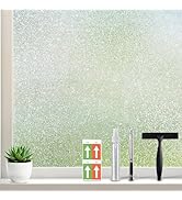 Coavas Frosted Glass Window Privacy Film, Opaque Static Cling No Glue Removable, UV &amp; Heat Blocki...