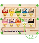Magnetic Color and Number Maze, Montessori Toys for 3 4 5 Year Old, Wooden Magnet Balls Puzzles,L...