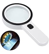 AIXPI Magnifying Glass with Light, 30X Handheld Large Magnifying Glass 12 LED Illuminated Lighted...