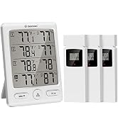 Geevon Indoor Outdoor Thermometer Wireless with 3 Remote Sensors, Digital Hygrometer Indoor Therm...