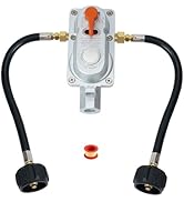 Skyflame RV Propane Regulator for Dual Tanks, 2 Stage Auto Changeover LP Regulator with 2PCS 12 I...