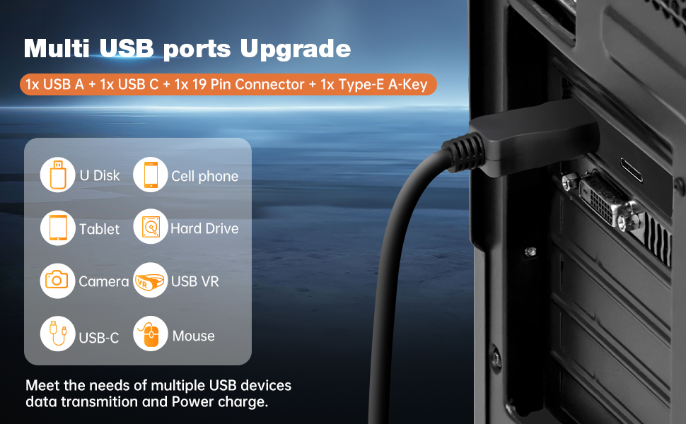 PCIe to USB C type E card