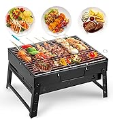 Uten Charcoal Grill, BBQ Grill Folding Portable Lightweight smoker Grill, Barbecue Grill Small de...