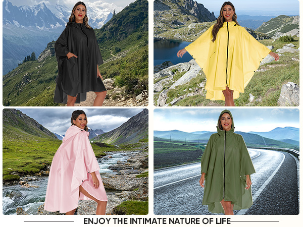 hooded rain poncho