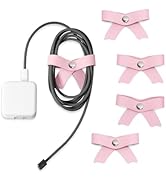 SenseAGE 5 Pack Cord Organizer, Bow Cord Keeper, Cable Organizer USB holder, Leather Cable Manage...