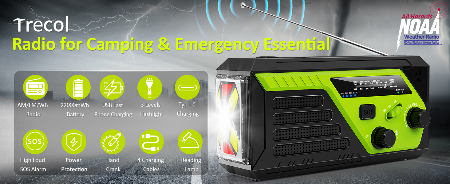 emergency radio AM FM Weather Band
