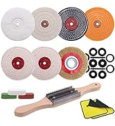 KingTool 13pcs Buffing Wheels Set - 6pcs 6" Buffing Polishing Wheel with 1/2" Arbor Hole, Crimped...