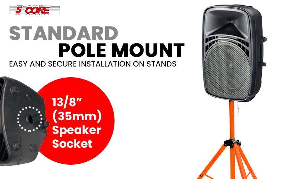 PA Speaker Stands, Professional Heavy-Duty Tripod, Universal PA DJ Tripod Speaker Stand