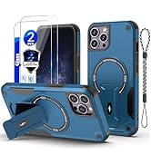 for iPhone 12 Pro Max case[Compatible with MagSafe][with 2 * 9H Tempered Glass Screen Protector],...