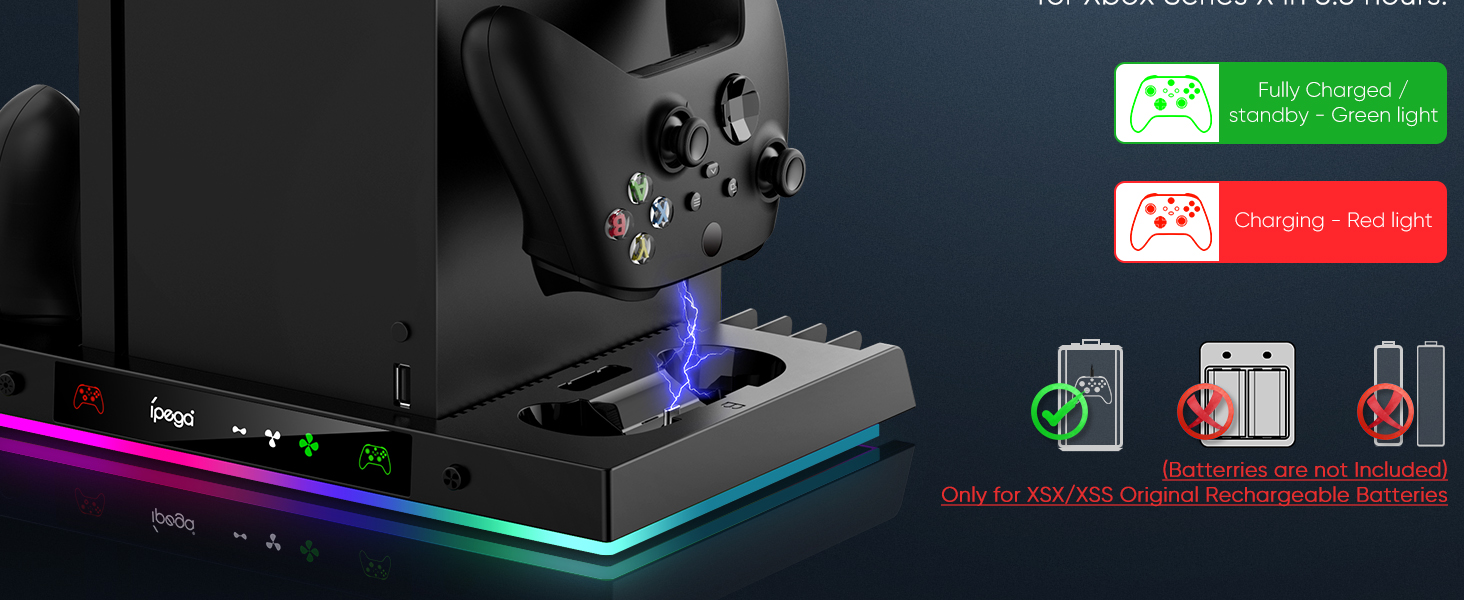 xbox series x upgraded rgb cooling fan charging station