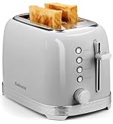 Culinaid Toaster 2 Slice Retro Stainless Steel with 1.5” Extra Wide Slots Bagel, Defrost, Reheat,...