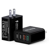 40W USB C Charger Block, 2-Pack 4-Port Type C Fast Charging Brick Dual PD&amp;QC Wall Plug Adapter Po...
