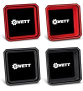 WETT Collapsible Magnetic Parts Tools Tray Set, 4-Pack Foldable 4.5” Square Silicone Bowls with D...