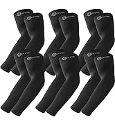 BHYTAKI 6 Pairs Sun Protection Arm Sleeves for Men Women Teenager, UPF 50 Arm Compression UV Slee...