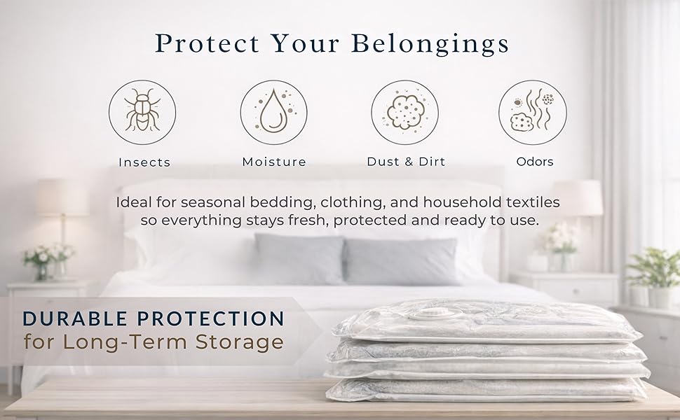 high quality vacuum seal bags for comforters, pillows, clothing and bedding