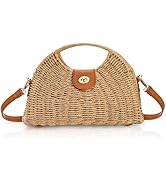 ZAVOOS Straw Crossbody Bag for Women, Handwoven Rattan Summer Beach Straw Purse with Handle, Deta...