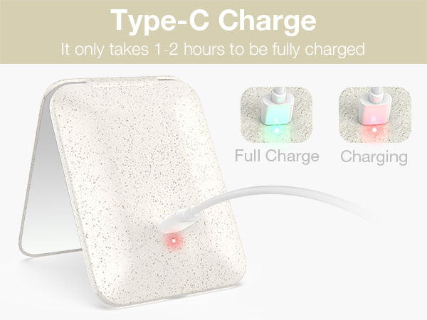 Rechargeable compact mirror for purses
