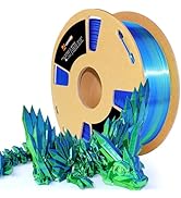 LOVOON PLA Filament 1.75mm Silk Blue Green dualcolor Change by Angle 3D Printing Filament, Shiny ...