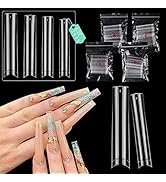 Individual Size 3 4 5 6 No C Curve Nail Tips for Acrylic Nails Professional, 200PCS 3XL Extra Lon...