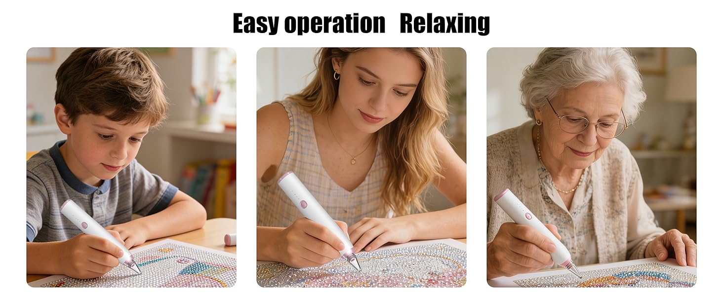 Electric Diamond Painting Pen, Vacuum Diamond Art Pen no Wax Needed Cordless &amp;amp; Quiet