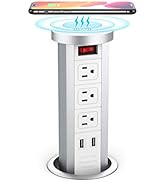 BTU Automatic Pop Up Outlet, Surge Protector Power Strip with USB, Retractable Recessed Power Str...